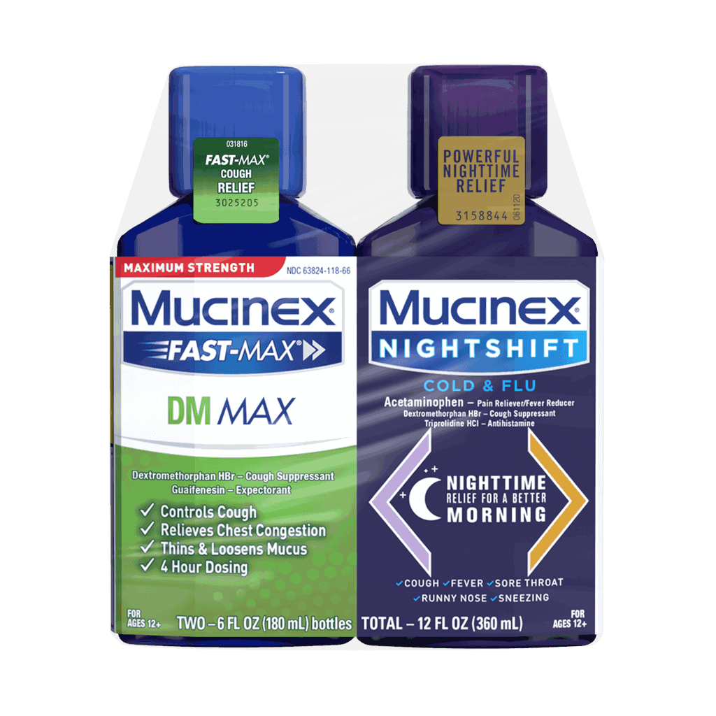 Maximum Strength Mucinex Fast-Max DM MAX + Mucinex Nightshift Cold 