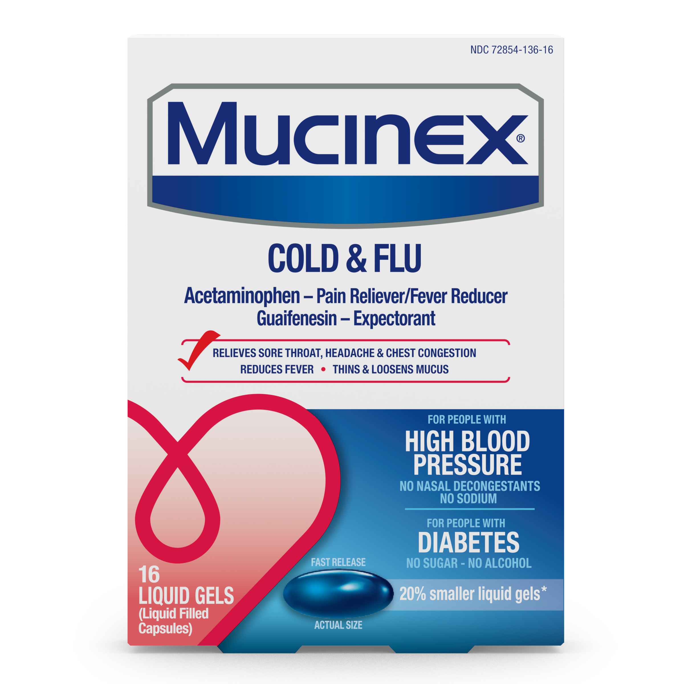 MUCINEX® COLD & FLU FAST RELEASE LIQUID GELS