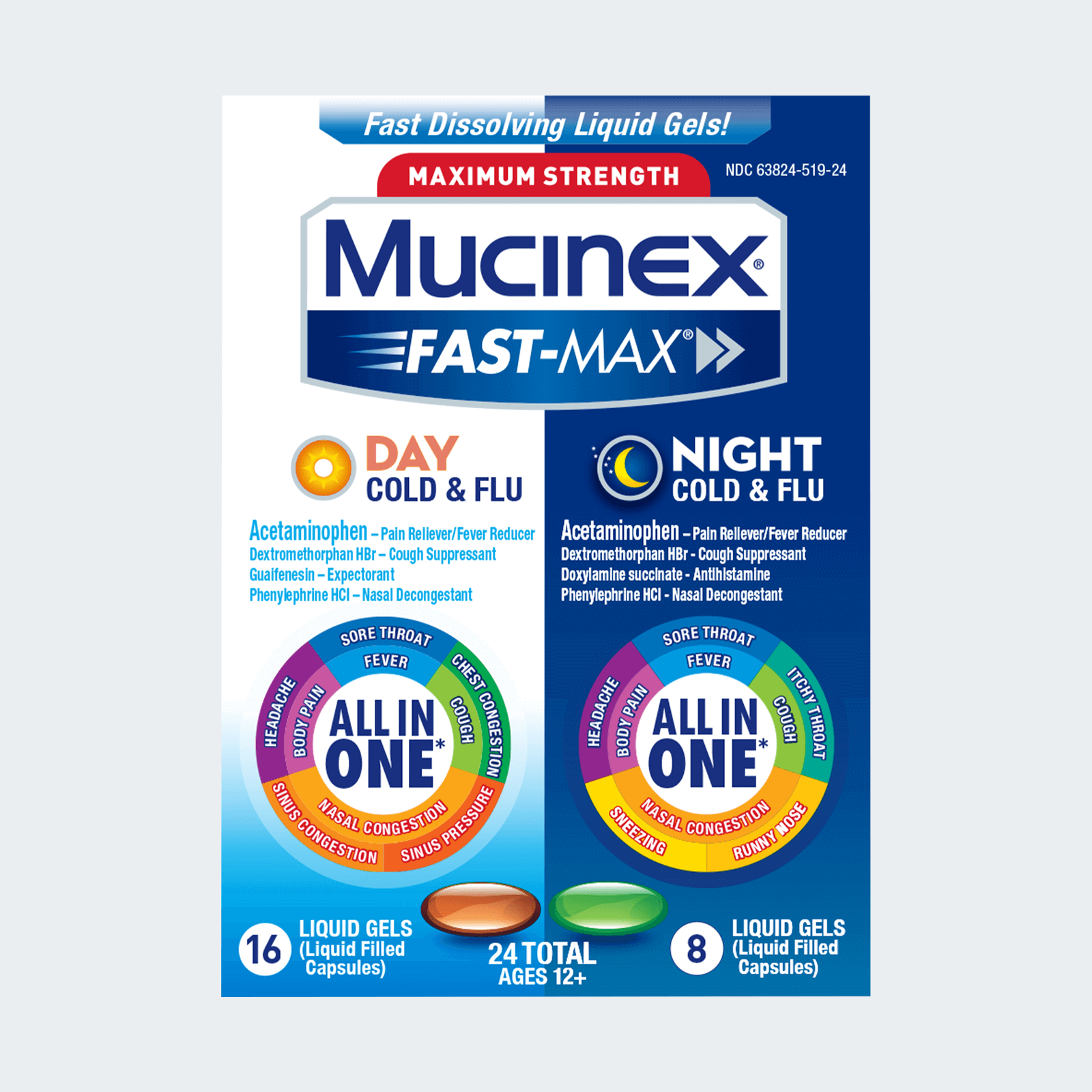 Maximum Strength Mucinex Fast-Max Day Cold &amp; Flu and Night Cold 