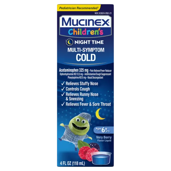 Children's Night Time Multi-Symptom Cold Liquid, Very Berry Flavor