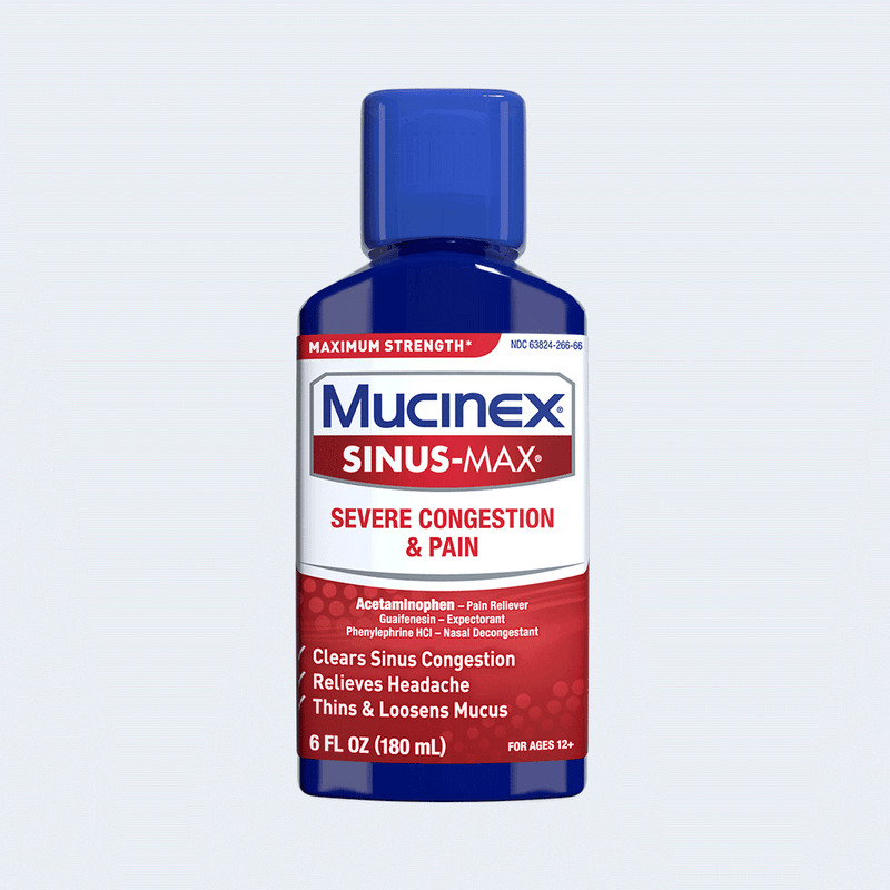 Mucinex® Sinus-Max® Liquid | Max Strength Congestion & Pain – Mucinex USA