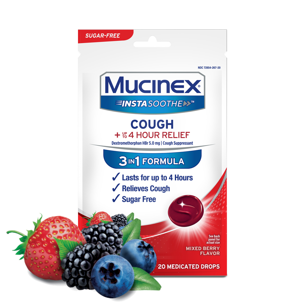 Instasoothe™ Sugar-Free Cough Drops, Mixed Berry Flavor