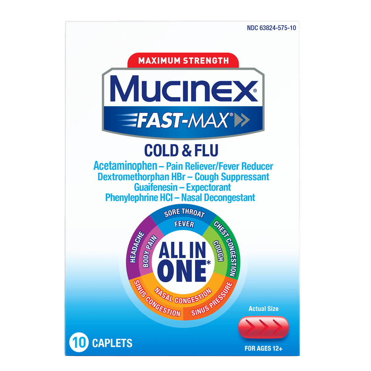 Maximum Strength Fast-Max Cold & Flu Caplets | Mucinex USA