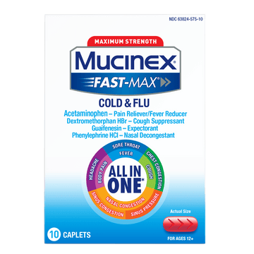 Mucinex Fast Max Cold Flu 10ct front