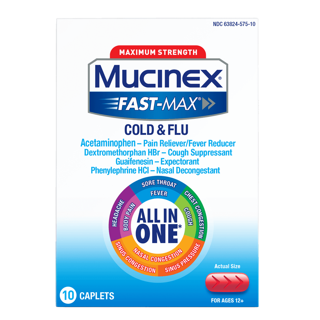 Mucinex Fast Max Cold Flu 10ct front