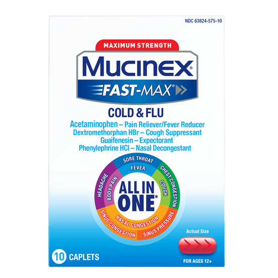 Mucinex Fast Max Cold Flu 10ct front