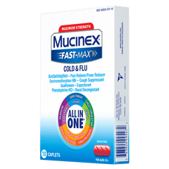 Mucinex Fast Max Cold Flu 10ct front right corner view