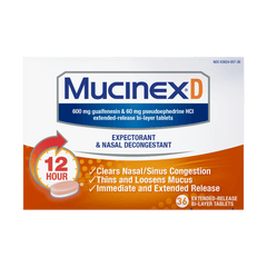 MUCINEX D – Max Strength 36 Tablets front side