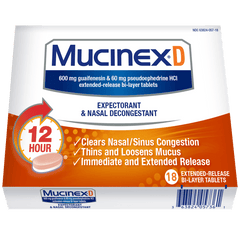 MUCINEX D – Max Strength 18 Tablets bottom