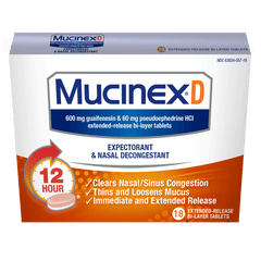 MUCINEX D – Max Strength 18 Tablets top angle