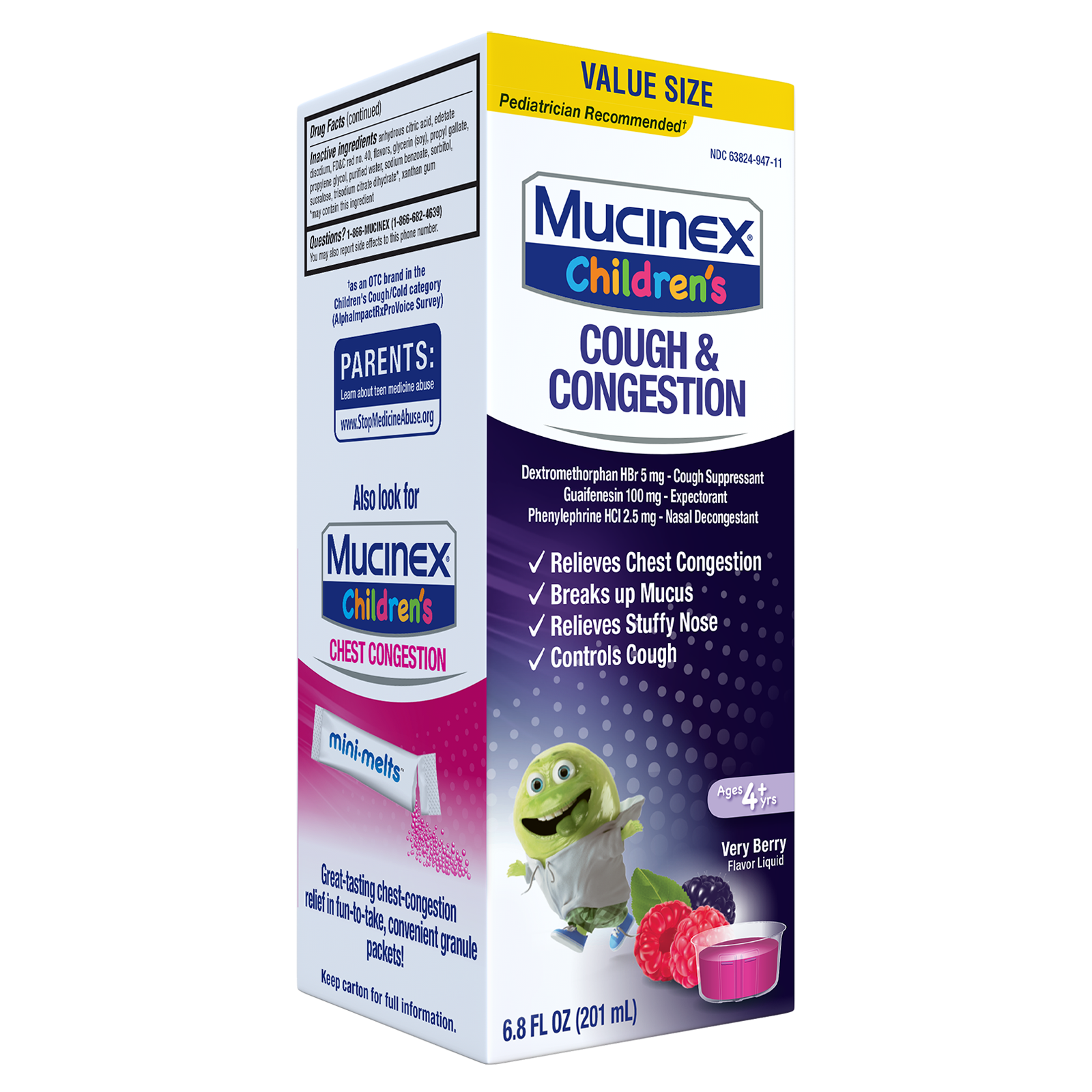 Children's Cough & Congestion Liquid, Very Berry Flavor – Mucinex USA