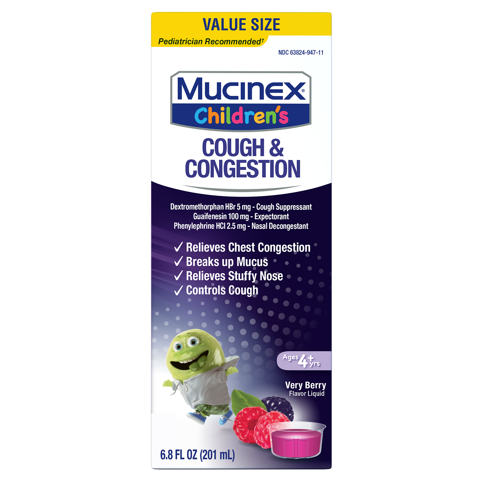 Children's Cough & Congestion Liquid, Very Berry Flavor – Mucinex USA