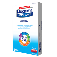 Mucinex Fast Max Cold Flu 20ct front right corner view