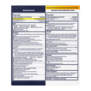 Mucinex Fast-Max Kickstart Severe Congestion & Cough & Mucinex Nighttime Cold & Flu - 2x6 fl oz