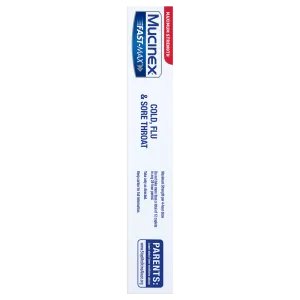 Maximum Strength Mucinex® Fast-Max® Cold, Flu & Sore Throat Caplets packshot sideview