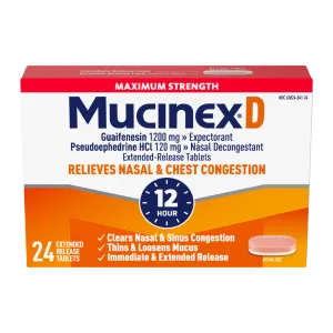 Maximum Strength Mucinex® D 24 hour xtended release tablets
