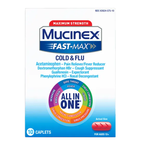Maximum Strength Mucinex® Fast-Max® Cold & Flu Caplets