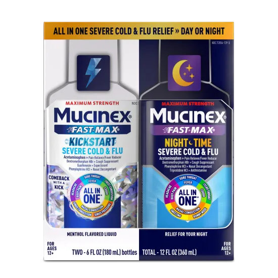 Maximum Strength Fast-Max® Kickstart Severe Cold & Flu (All-in-One) & Maximum Strength Fast-Max® Night Time Severe Cold & Flu (All-in-One) - 2x6 oz.