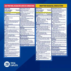 Mucinex® Rapid Clear® DayTime Pain, Headache & Mucus congestion + NightTime headache, cough & fever Caplets